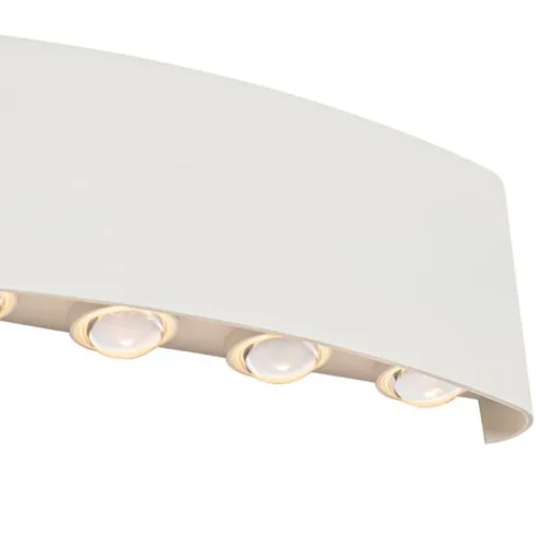 QAZQA Buiten wandlamp wit incl. LED 10-lichts IP54 - Silly