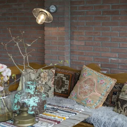 QAZQA Buiten wandlamp zink met glas IP44 - Munich