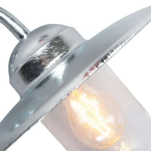 QAZQA Buiten wandlamp zink met glas IP44 - Munich