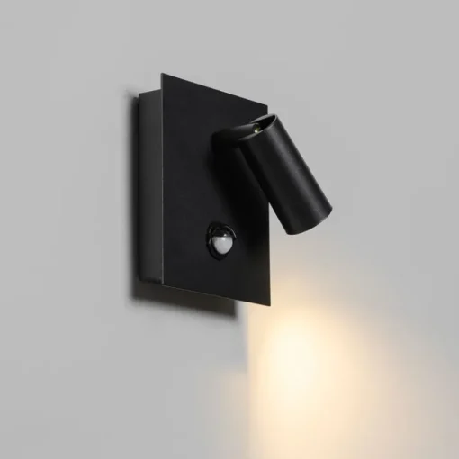 QAZQA Buiten wandlamp zwart incl. LED IP54 bewegingssensor - Simon