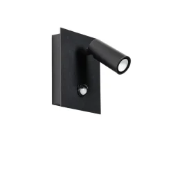 QAZQA Buiten wandlamp zwart incl. LED IP54 bewegingssensor - Simon