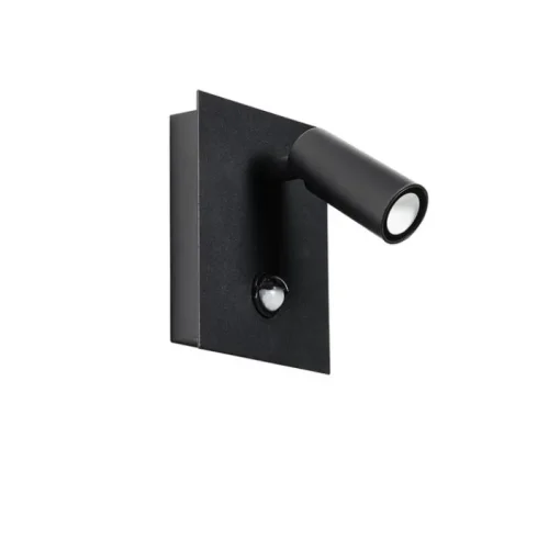 QAZQA Buiten wandlamp zwart incl. LED IP54 bewegingssensor - Simon
