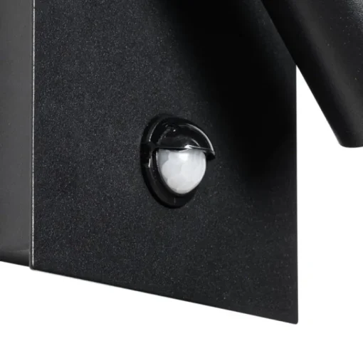 QAZQA Buiten wandlamp zwart incl. LED IP54 bewegingssensor - Simon