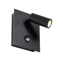 QAZQA Buiten wandlamp zwart incl. LED IP54 bewegingssensor - Simon