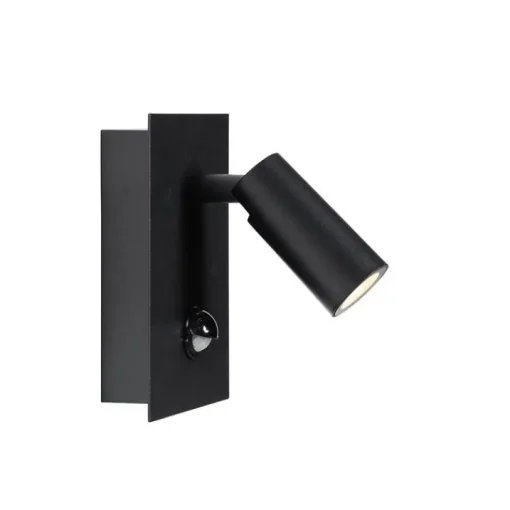 QAZQA Buiten wandlamp zwart incl. LED IP54 bewegingssensor - Simon