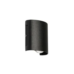 QAZQA Buiten wandlamp zwart incl. LED 2-lichts IP54 - Silly