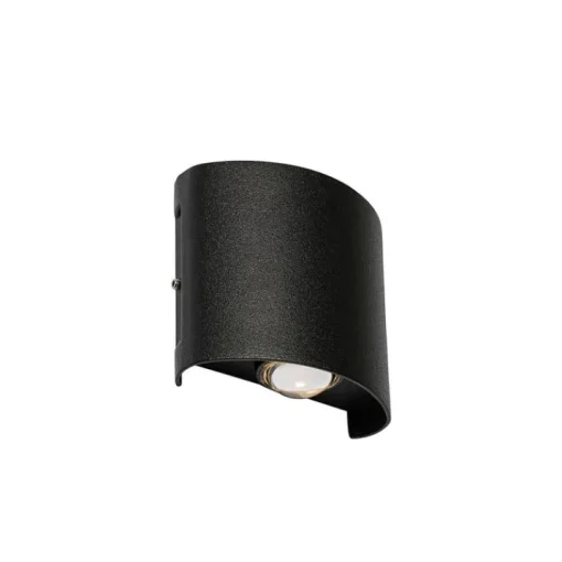 QAZQA Buiten wandlamp zwart incl. LED 2-lichts IP54 - Silly