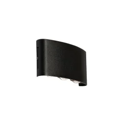 QAZQA Buiten wandlamp zwart incl. LED 6-lichts IP54 - Silly