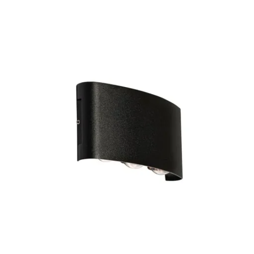QAZQA Buiten wandlamp zwart incl. LED 6-lichts IP54 - Silly