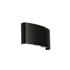 QAZQA Buiten wandlamp zwart incl. LED 6-lichts IP54 - Silly