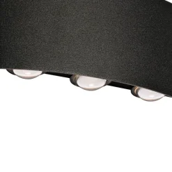 QAZQA Buiten wandlamp zwart incl. LED 6-lichts IP54 - Silly