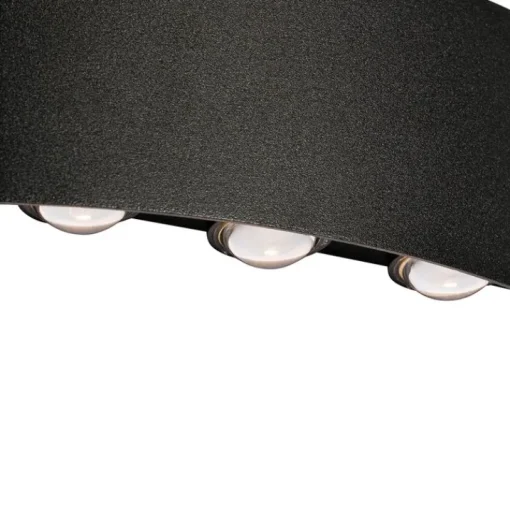 QAZQA Buiten wandlamp zwart incl. LED 6-lichts IP54 - Silly