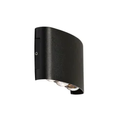 QAZQA Buiten wandlamp zwart incl. LED 6-lichts IP54 - Silly