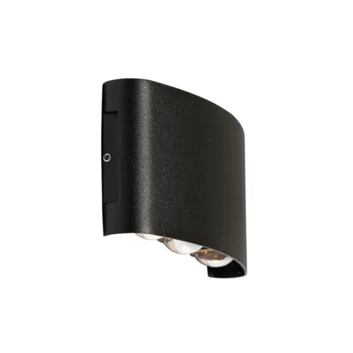 QAZQA Buiten wandlamp zwart incl. LED 6-lichts IP54 - Silly