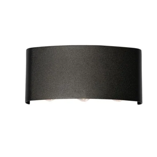 QAZQA Buiten wandlamp zwart incl. LED 6-lichts IP54 - Silly