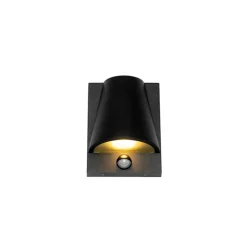 QAZQA Buiten wandlamp zwart IP44 met bewegingsmelder - Femke