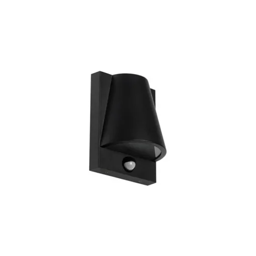 QAZQA Buiten wandlamp zwart IP44 met bewegingsmelder - Femke