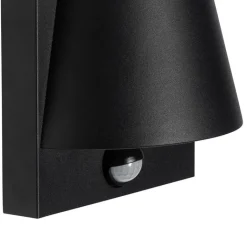 QAZQA Buiten wandlamp zwart IP44 met bewegingsmelder - Femke