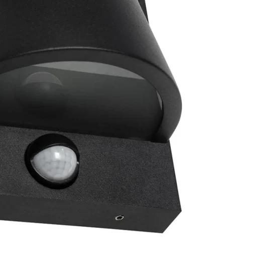 QAZQA Buiten wandlamp zwart IP44 met bewegingsmelder - Femke
