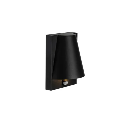 QAZQA Buiten wandlamp zwart IP44 met bewegingsmelder - Femke