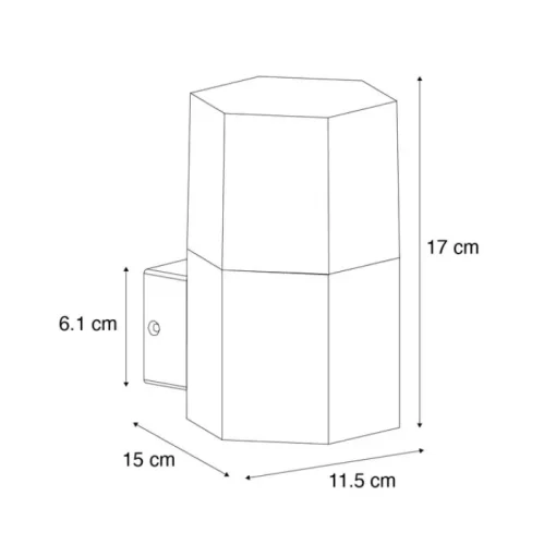 QAZQA Buiten wandlamp zwart met smoke glas zeshoek IP44 - Denmark