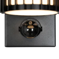 QAZQA Buiten wandlamp zwart met bewegingssensor 2-lichts - Boris