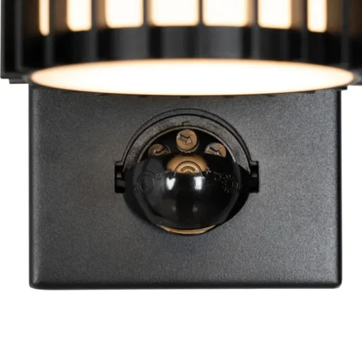 QAZQA Buiten wandlamp zwart met bewegingssensor 2-lichts - Boris