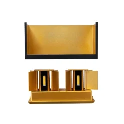 QAZQA Buiten wandlamp zwart met goud incl. LED 4-lichts IP54 - Edwin