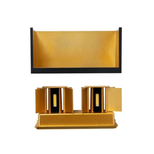 QAZQA Buiten wandlamp zwart met goud incl. LED 4-lichts IP54 - Edwin