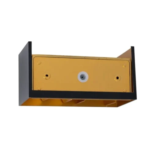 QAZQA Buiten wandlamp zwart met goud incl. LED 4-lichts IP54 - Edwin