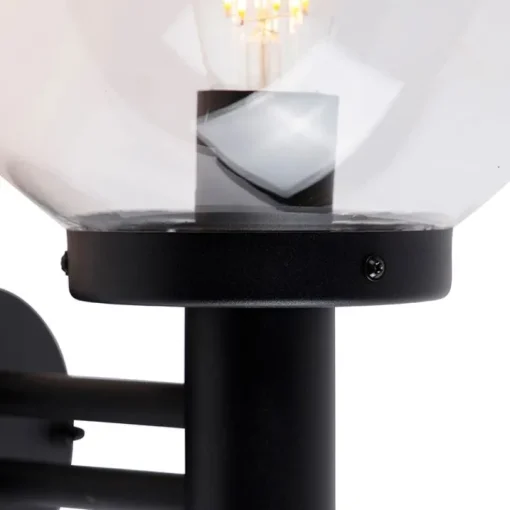 QAZQA Buiten wandlamp zwart met kunststof IP44 RVS - Sfera
