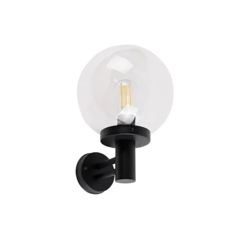QAZQA Buiten wandlamp zwart met kunststof IP44 RVS - Sfera