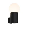 QAZQA Buiten wandlamp zwart met opaal glas IP44 - Huma