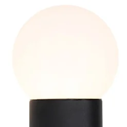 QAZQA Buiten wandlamp zwart met opaal glas IP44 - Huma