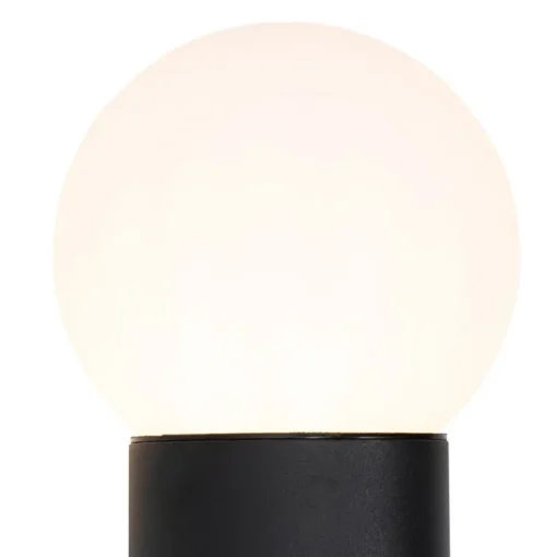 QAZQA Buiten wandlamp zwart met opaal glas IP44 - Huma
