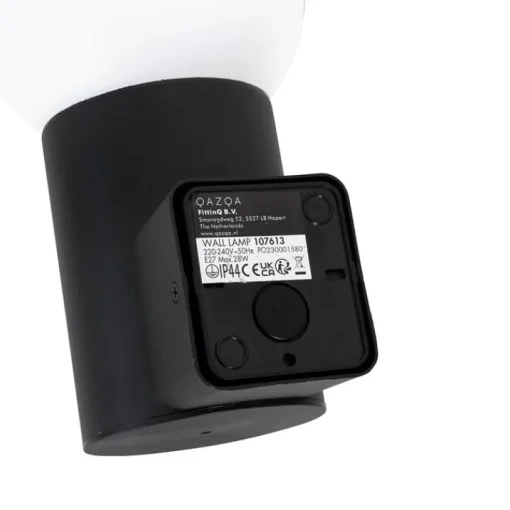 QAZQA Buiten wandlamp zwart met opaal glas IP44 - Huma