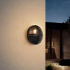 QAZQA Buiten wandlamp zwart rond IP65 - Target