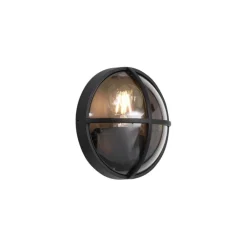 QAZQA Buiten wandlamp zwart rond IP65 - Target