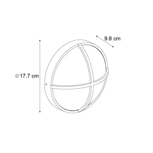 QAZQA Buiten wandlamp zwart rond IP65 - Target