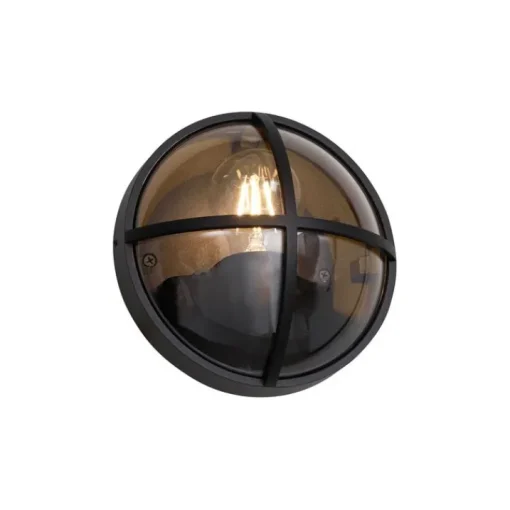 QAZQA Buiten wandlamp zwart rond IP65 - Target