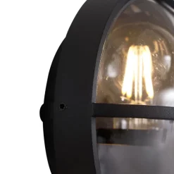 QAZQA Buiten wandlamp zwart rond IP65 - Target