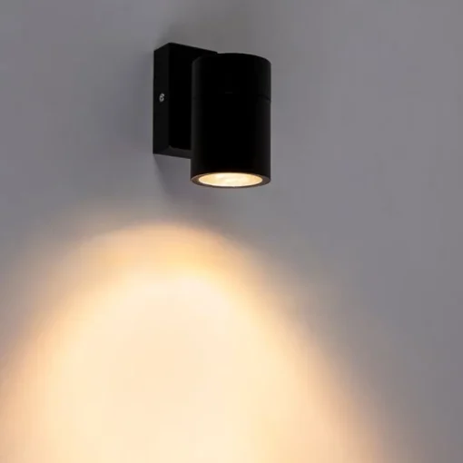 QAZQA Buiten wandlamp zwart RVS GU10 50mm IP44 - Solo
