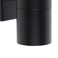 QAZQA Buiten wandlamp zwart RVS GU10 50mm IP44 - Solo