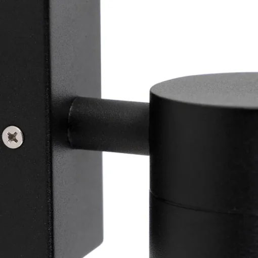 QAZQA Buiten wandlamp zwart RVS GU10 50mm IP44 - Solo