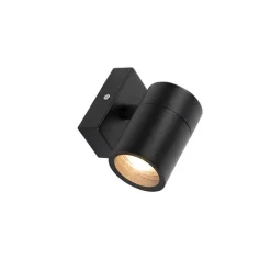 QAZQA Buiten wandlamp zwart RVS GU10 50mm IP44 - Solo