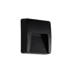 QAZQA Buiten wandlamp zwart vierkant incl. LED IP65 - Gem