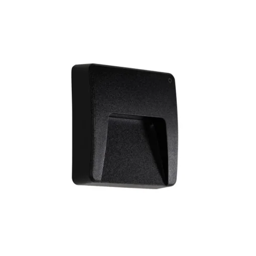 QAZQA Buiten wandlamp zwart vierkant incl. LED IP65 - Gem