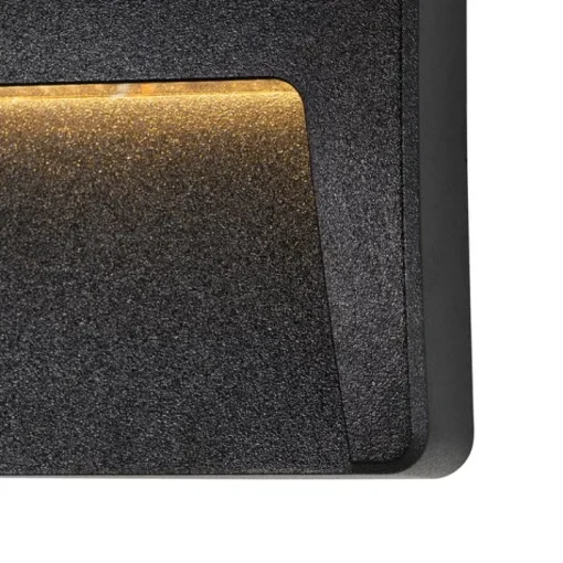 QAZQA Buiten wandlamp zwart vierkant incl. LED IP65 - Gem