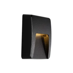 QAZQA Buiten wandlamp zwart vierkant incl. LED IP65 - Gem