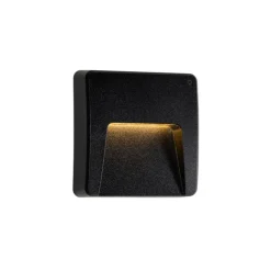 QAZQA Buiten wandlamp zwart vierkant incl. LED IP65 - Gem